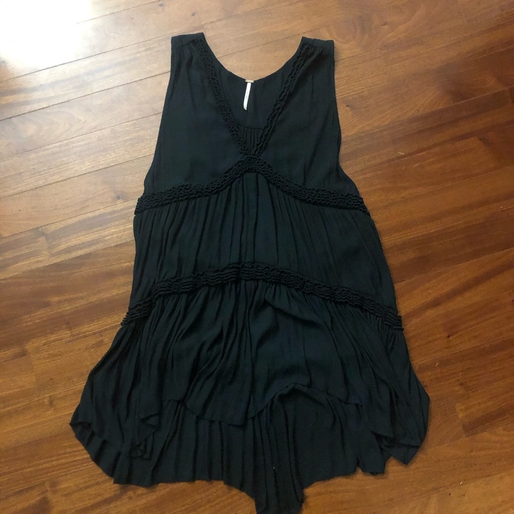 Dark navy blue, tank top blouse.